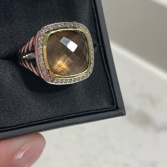 David Yurman- Albion Smokey Quartz Diamond Ring with Gold and Diamonds. - Picture 7 of 8